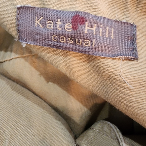 Kate Hill Tan Khaki Belted Utility Jacket Size 8 - Picture 7 of 8